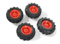 rollyTrac Air Tyres, rot - 2 x 260x95 + 2 x 325x110