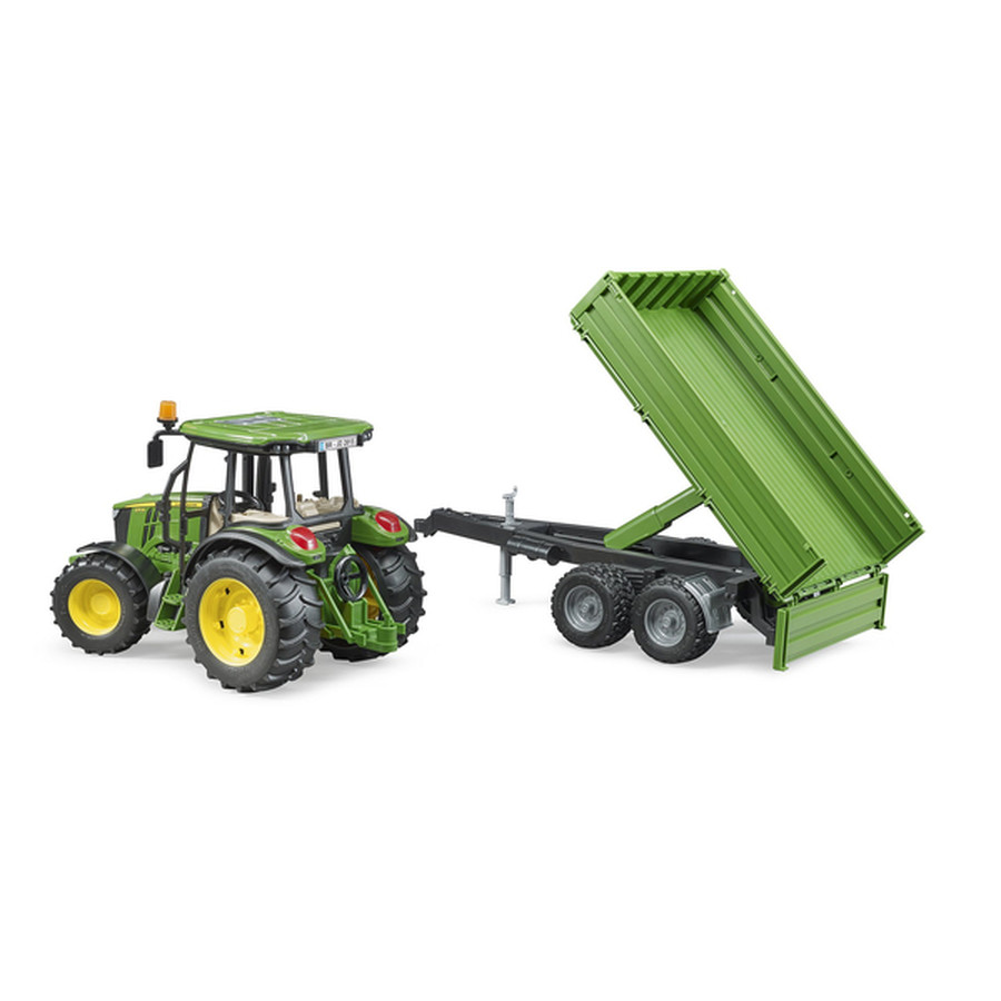 Bruder John Deere 5115 M mit Bordwandanhänger