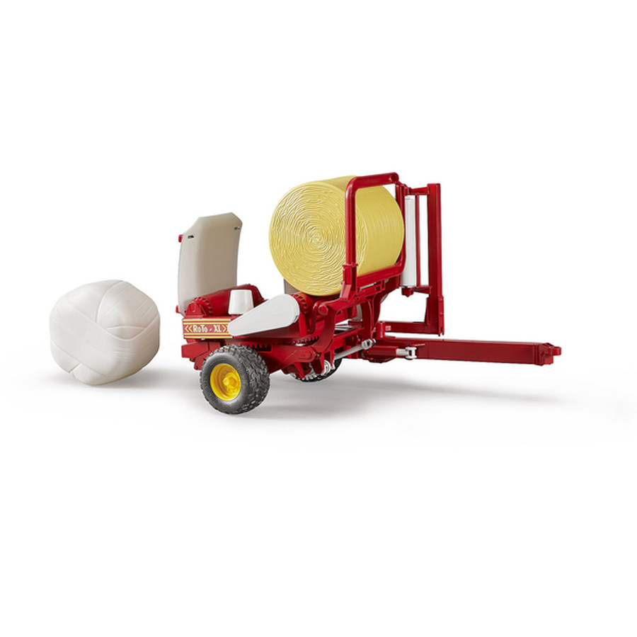 Bruder Ballenwickler mit ockerbraunem und weissen Rundballen