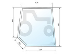 Türscheibe oben, links passend für Sekura S74 Kabine
