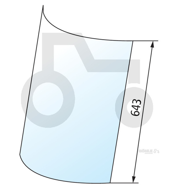 Eckscheibe hinten links für Traktor Case IH 743-1455XL getönt