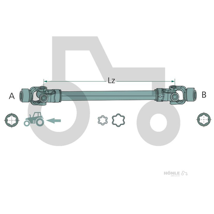 ROTARO Gelenkwelle R80 1010 S