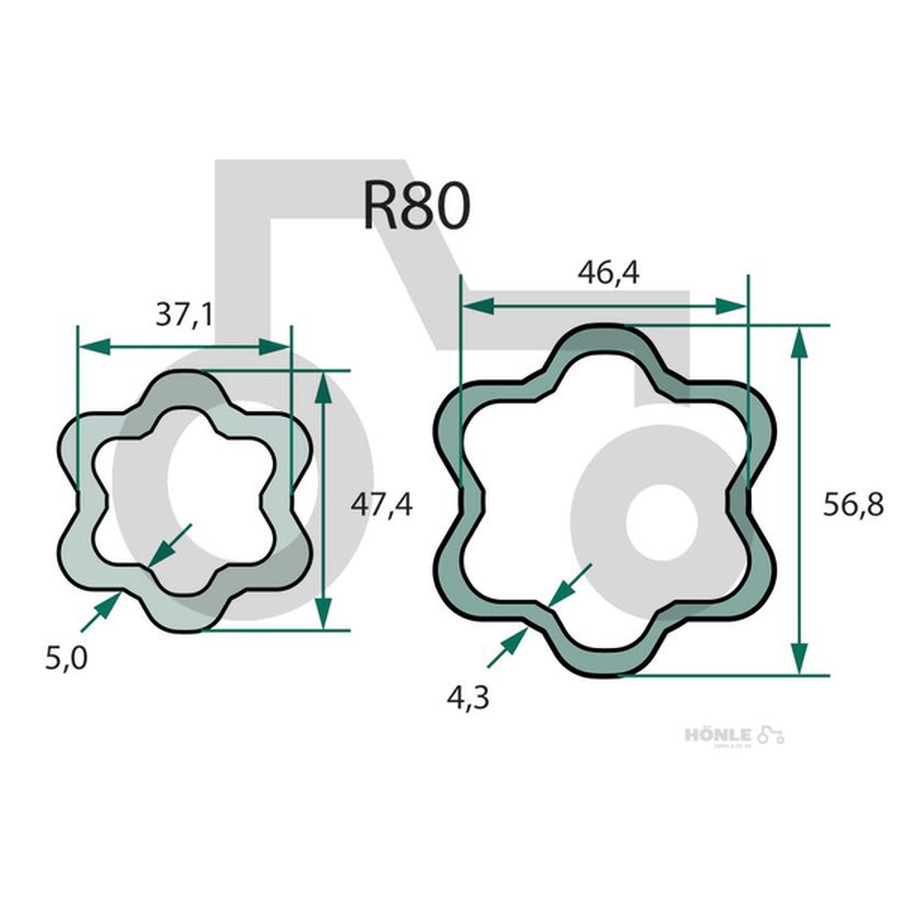 ROTARO Gelenkwelle R80 1010 S