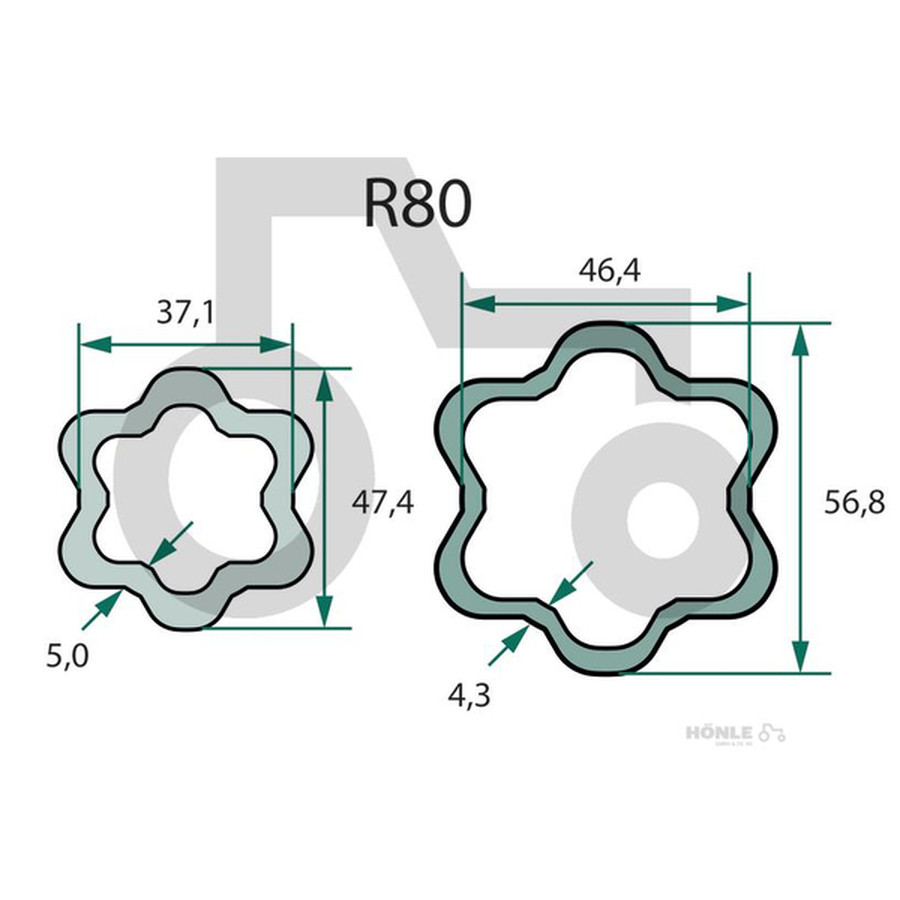 ROTARO Gelenkwelle R80 1210 S Freilaufkupplung rechtsdrehend