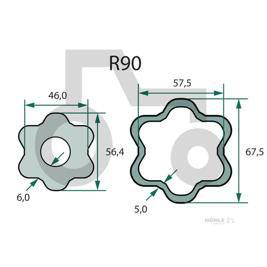 ROTARO Gelenkwelle R90 1210 S Freilaufkupplung rechtsdrehend