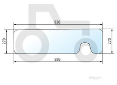 Heckscheibe unten mit Aussparung passend zu Traktor Case IH 