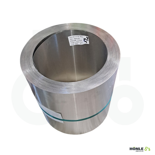 Aluminium Blech, Alublech natur 99.5% hh 1,0 x 400mm von der Rolle