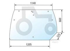 Heckscheibe oben für Deutz Agrotron, Same und Lamborghini Traktoren  
