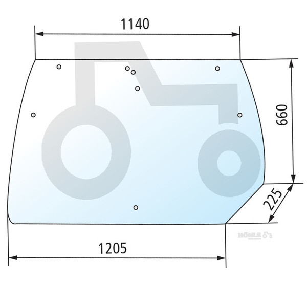 Heckscheibe oben für Deutz Agrotron, Same und Lamborghini Traktoren  