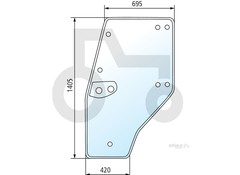 Türscheibe links zu Deutz-Fahr DX3, Agroprima und AgroXtra