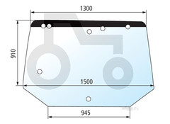 Heckscheibe für Traktor Case IH JXU70 bis JXU1100