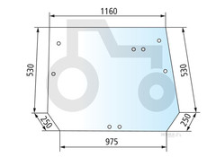 Heckscheibe oben gewölbt für Deutz, Same und SLH 