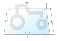Heckscheibe oben für IHC, Case-IH Traktoren mit Comfort 2000 Kabine