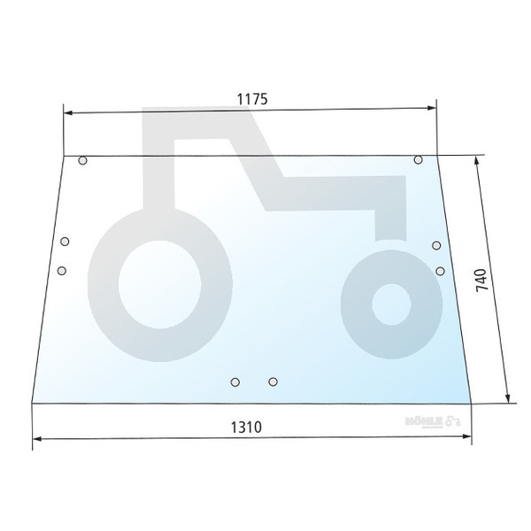 Heckscheibe oben für IHC, Case-IH Traktoren mit Comfort 2000 Kabine