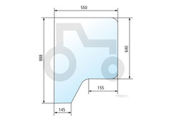 Türscheibe hinten für Traktor Case IH XL 743-1455 links + rechts 