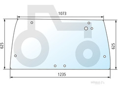 Heckscheibe Oben für Traktor Case IH Maxxum 5000