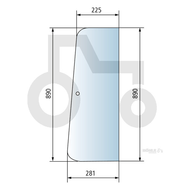 Türscheibe vorne für Traktor Case IH XL 743-1455