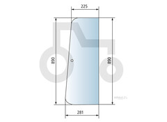 Türscheibe vorne für Traktor Case IH XL 743-1455